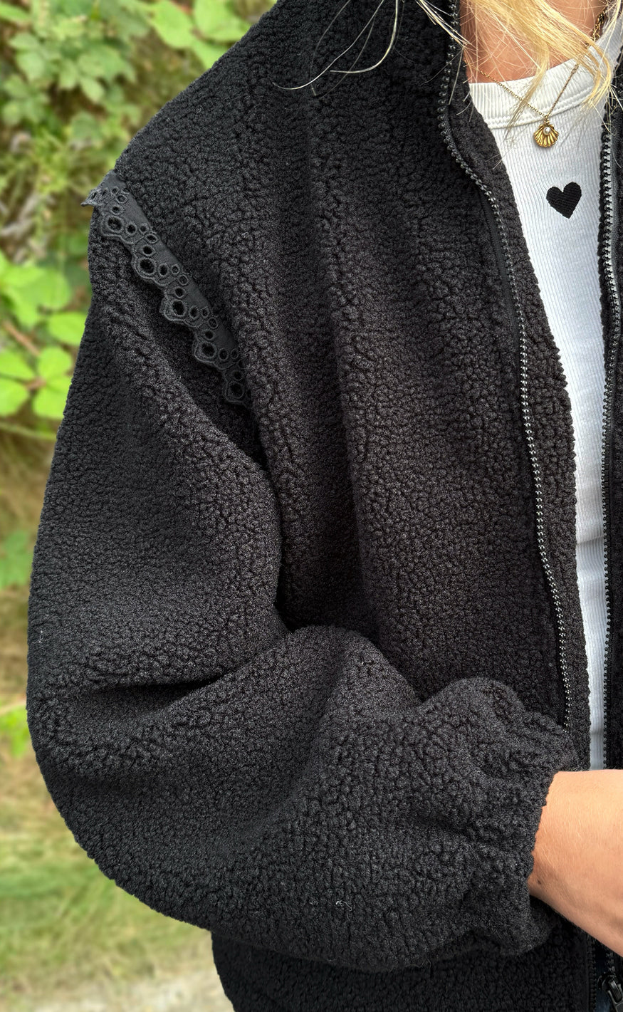 Say INA Copenhagen Fleece Jakke - Fia - Black